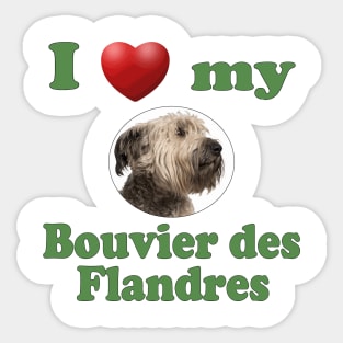 I Love My Bouvier des Flandres Sticker